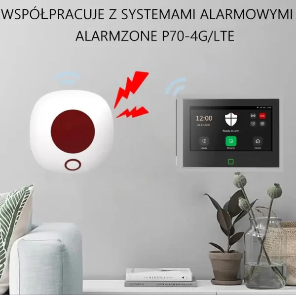 Wewnętrzna, bezprzewodowa syrena alarmowa 433 MHZ - obrazek 2
