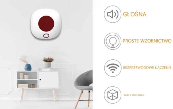 Wewnętrzna, bezprzewodowa syrena alarmowa 433 MHZ - obrazek 3