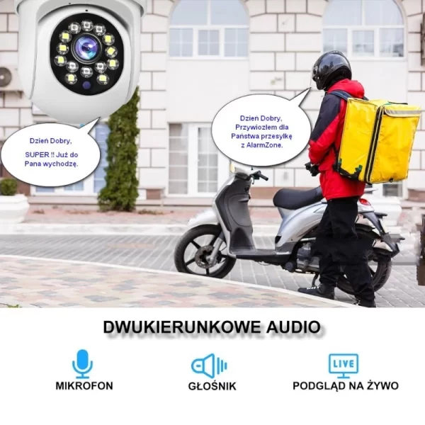 Zewnętrzna obrotowa kamera Wi-Fi AZ8807 z automatycznym śledzeniem - YOOSEE - obrazek 3