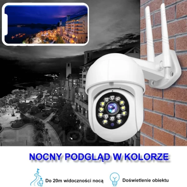 Zewnętrzna obrotowa kamera Wi-Fi AZ8807 z automatycznym śledzeniem - YOOSEE - obrazek 4