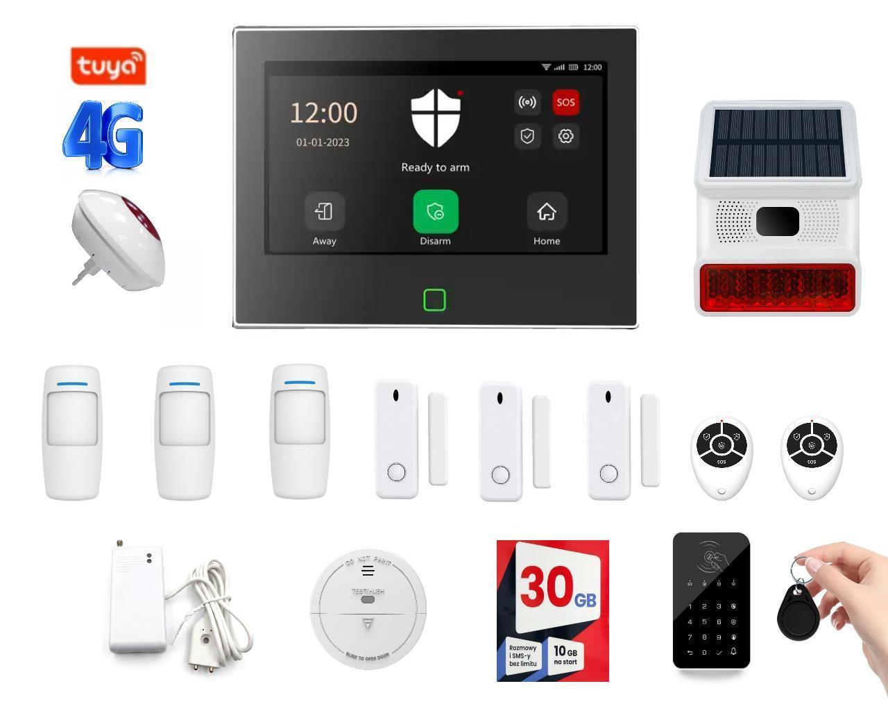 HIT- Zestaw Alarmowy Tuya Smart Wi-Fi GSM P70-4G/Wi-Fi