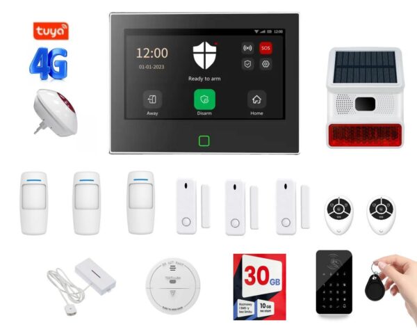 HIT- Zestaw Alarmowy Tuya Smart Wi-Fi GSM P70-4G/Wi-Fi