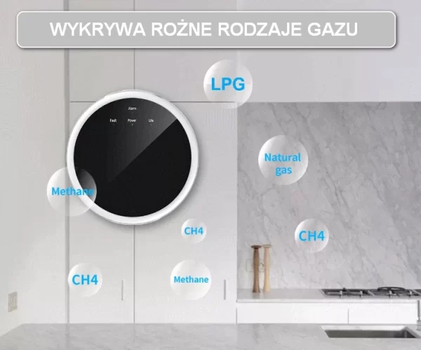 Czujnik gazu, detektor 433MHZ- wykrywa ulatniający się gaz ziemny i propan-butan - obrazek 5