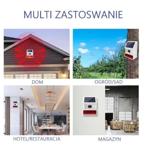Solarna Bezprzewodowa Syrena Zewnętrzna 433MHz WSR200 - obrazek 3
