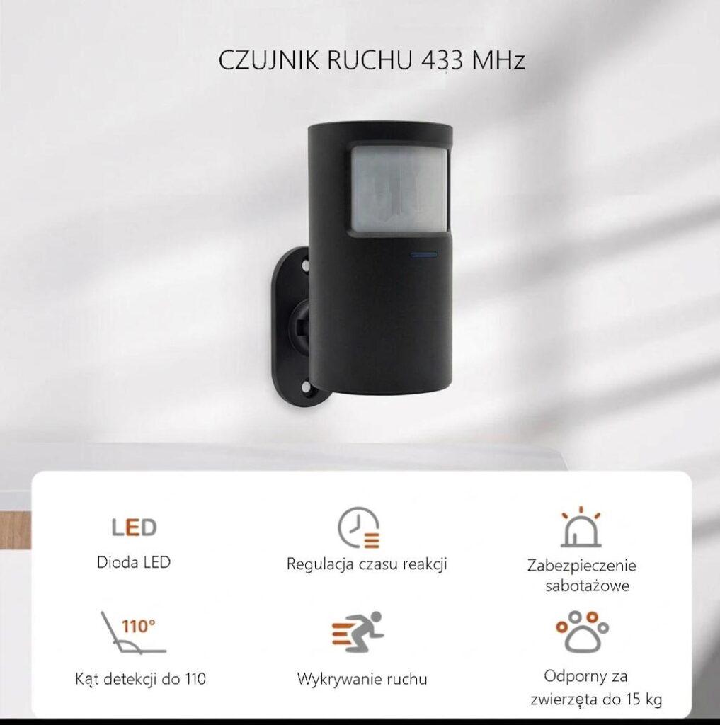 Czujnik ruchu PR200 433 MHz czarny