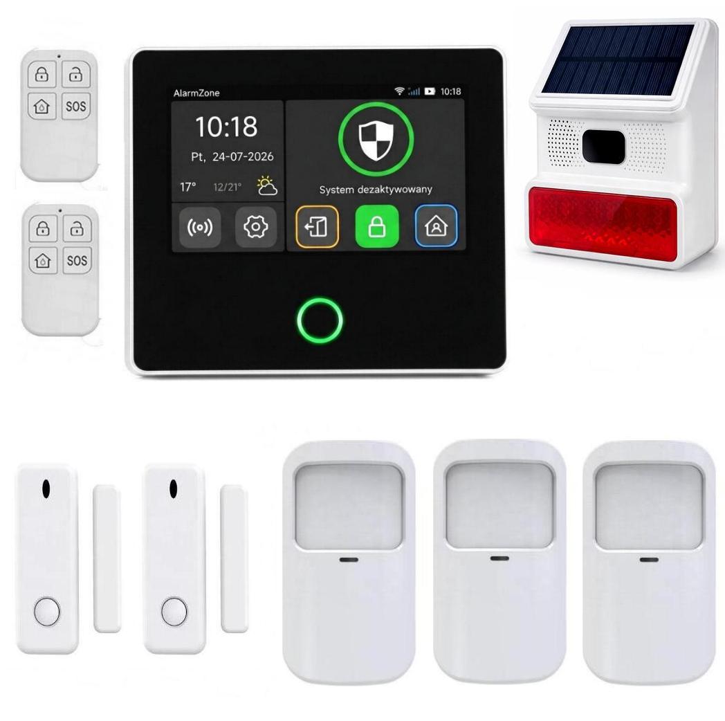 Alarm Tuya H502 GSM 4G, WiFi, syrena zewnętrzna i czujniki