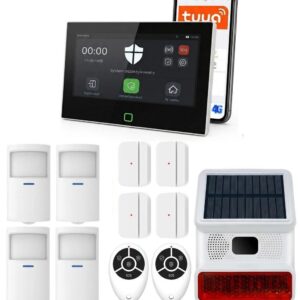 Zestaw Alarmowy P70 4G + 8 Czujników i Syrena Zewnętrzna Solarna
