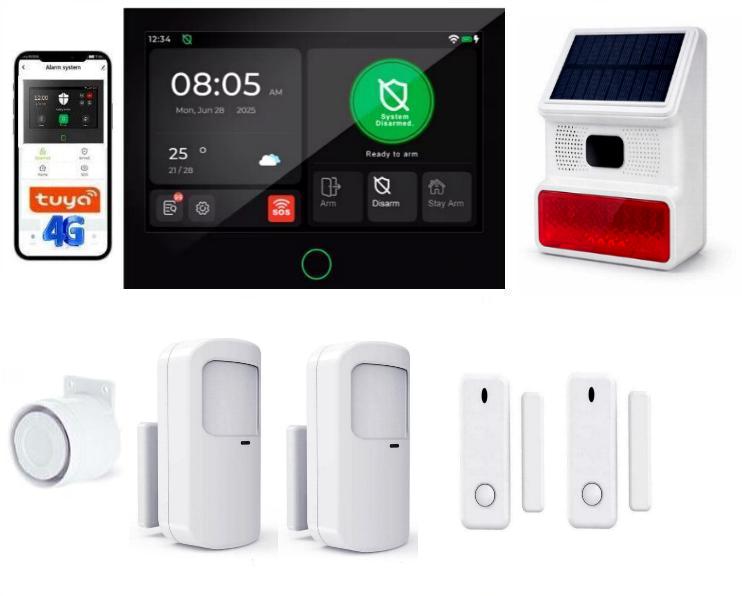 Alarm G74 FSK Obsługa przez aplikację Tuya Smart i łączność GSM 4G