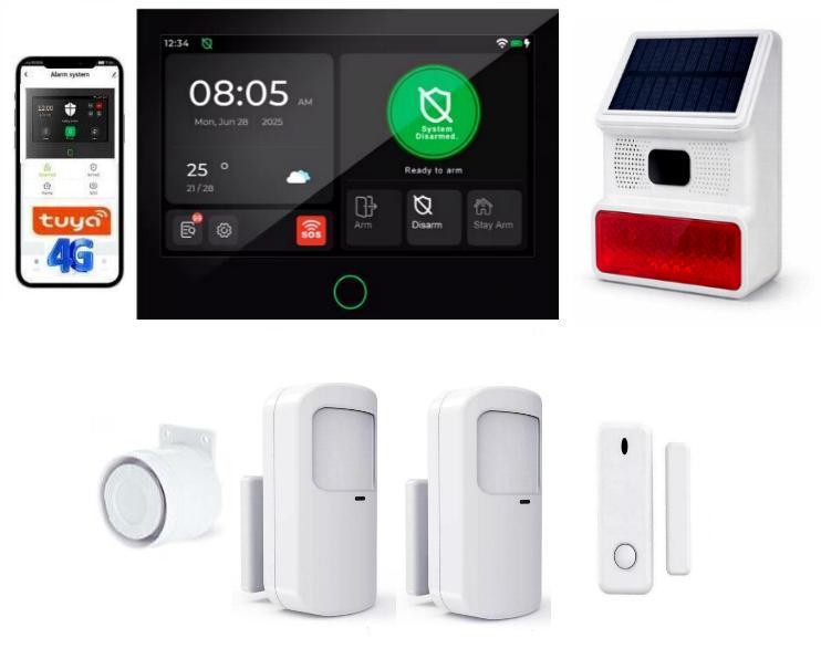 Alarm G74 FSK Obsługa przez aplikację Tuya Smart i łączność GSM 4G